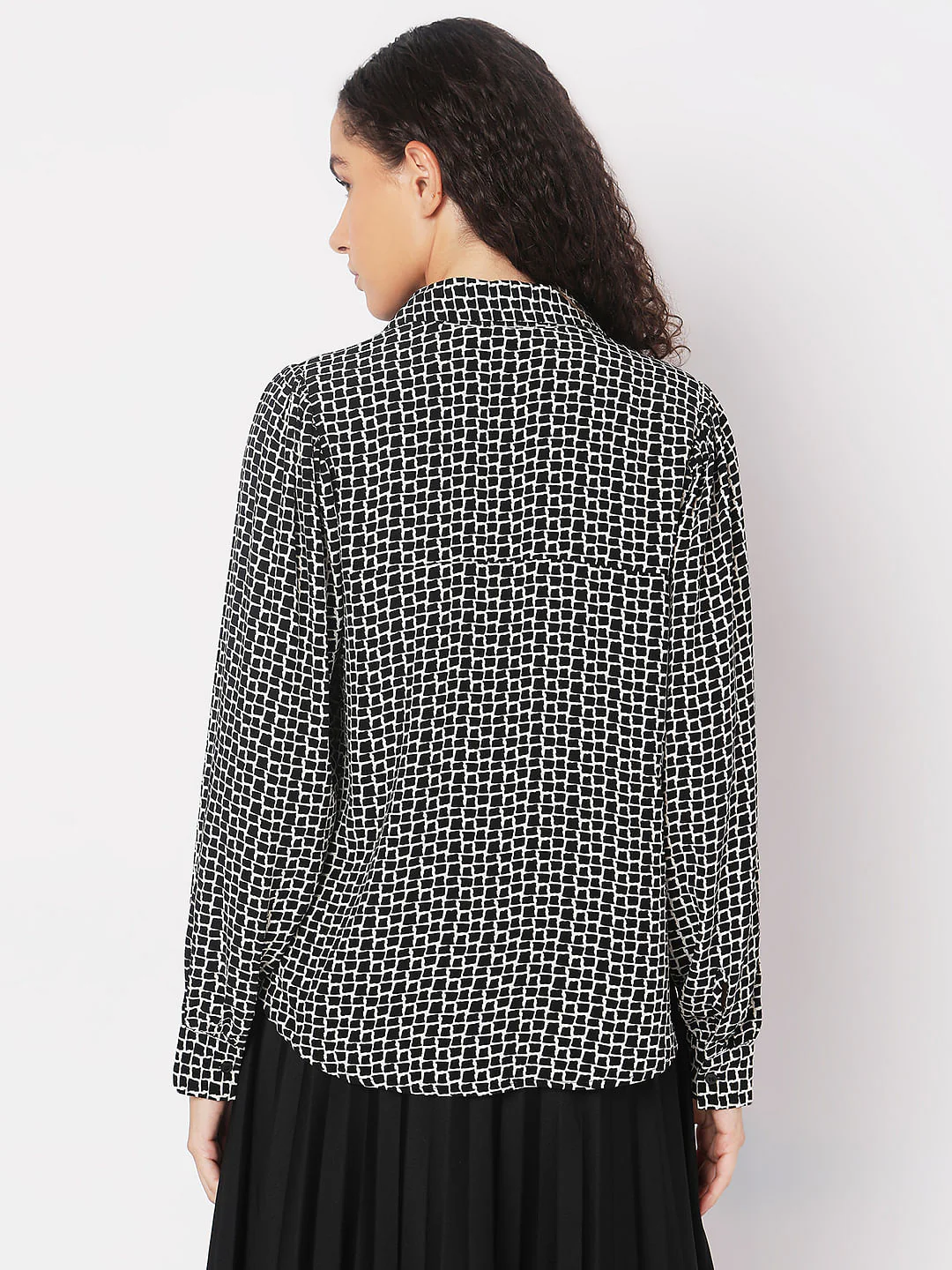Black Abstract Print Shirt - Image 4