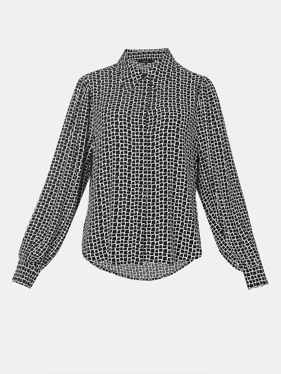 Black Abstract Print Shirt - Image 7