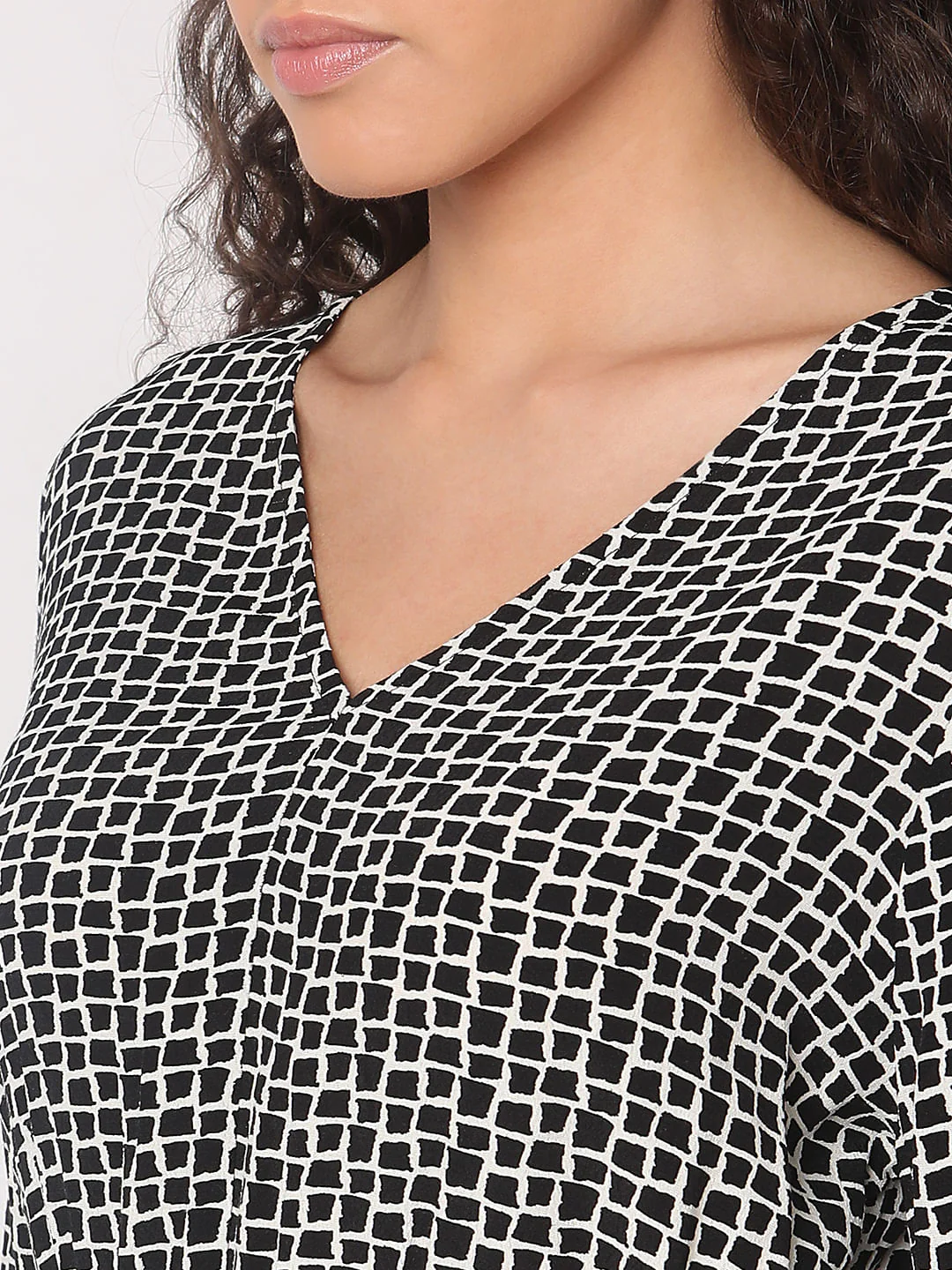 Black Abstract Print Midi Dress - Image 6