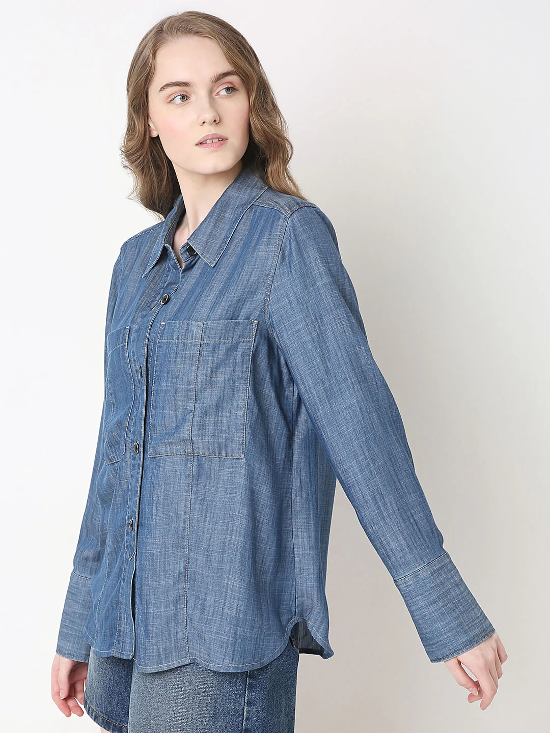 Blue Tencel Shirt - Image 3