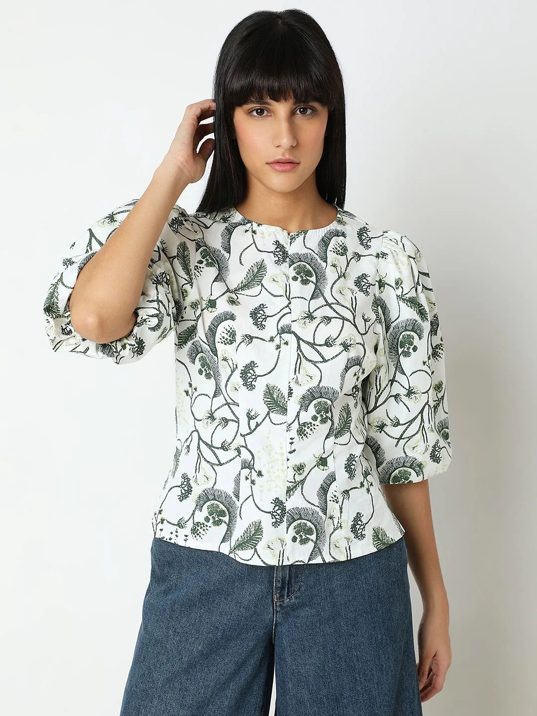 White Embroidered Cotton Top - Image 2