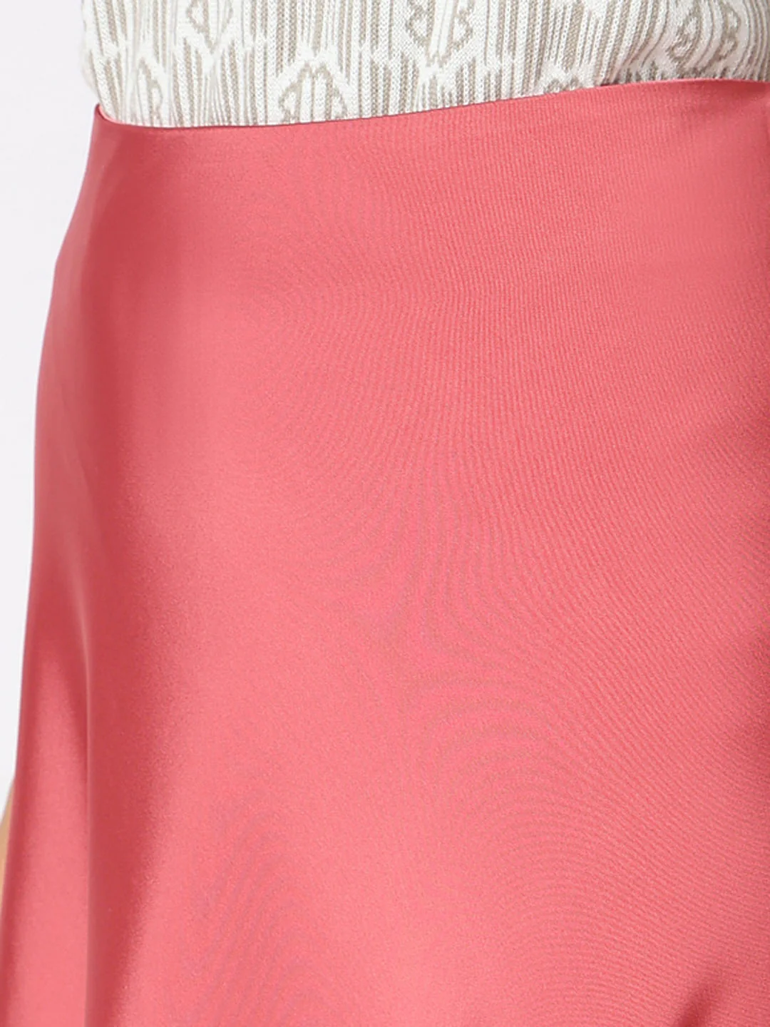 Rose Pink Satin Midi Skirt - Image 8