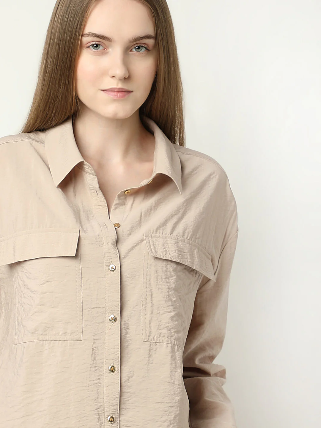 Beige Co-Ord Set Utility Shirt - Image 6