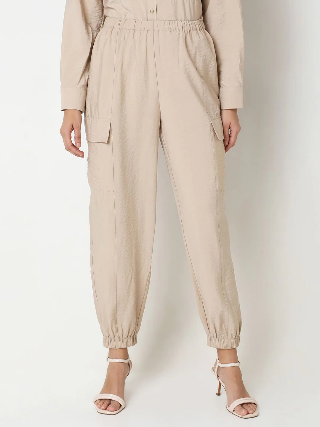 Beige Co-Ord Set Utility Pants - Image 2