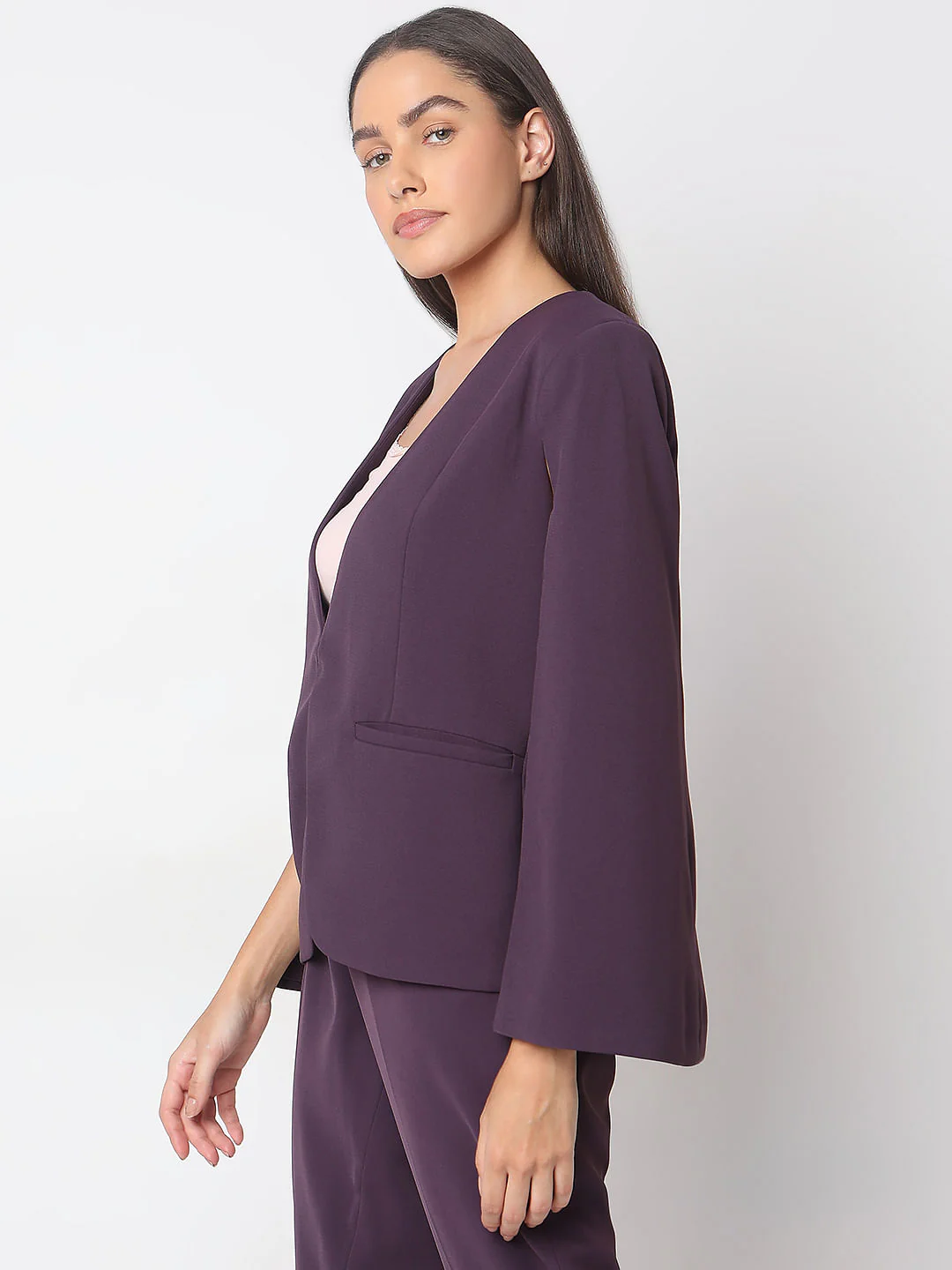 Purple Cape Sleeves Co-Ord Set Blazer - Image 3