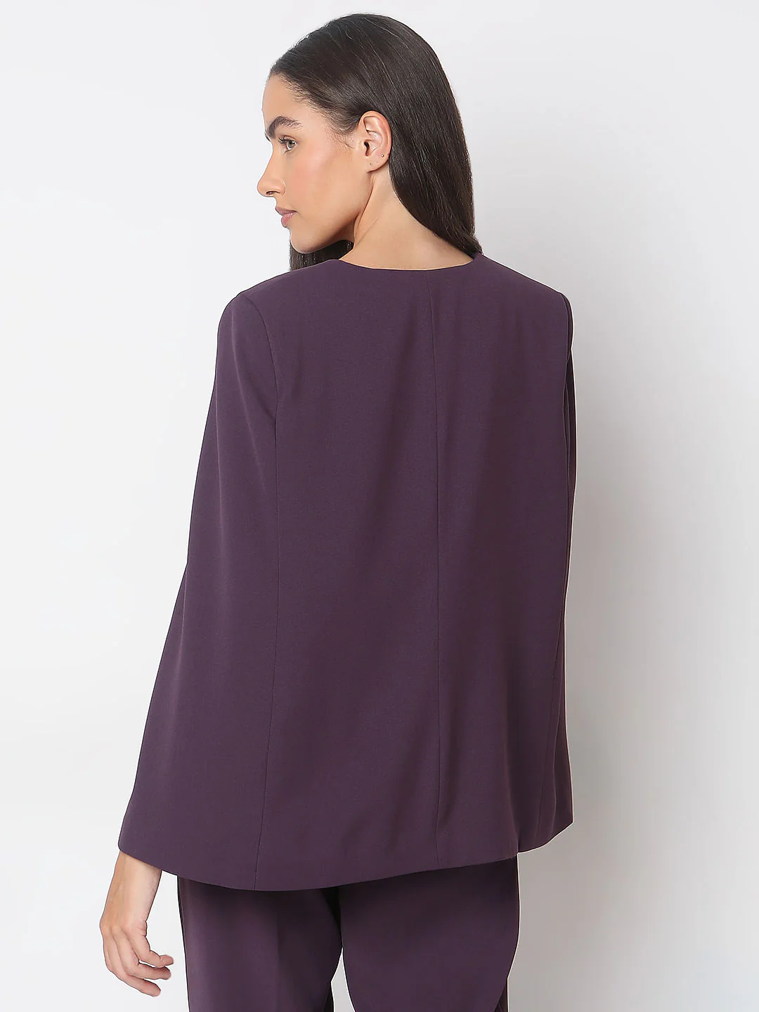 Purple Cape Sleeves Co-Ord Set Blazer - Image 4