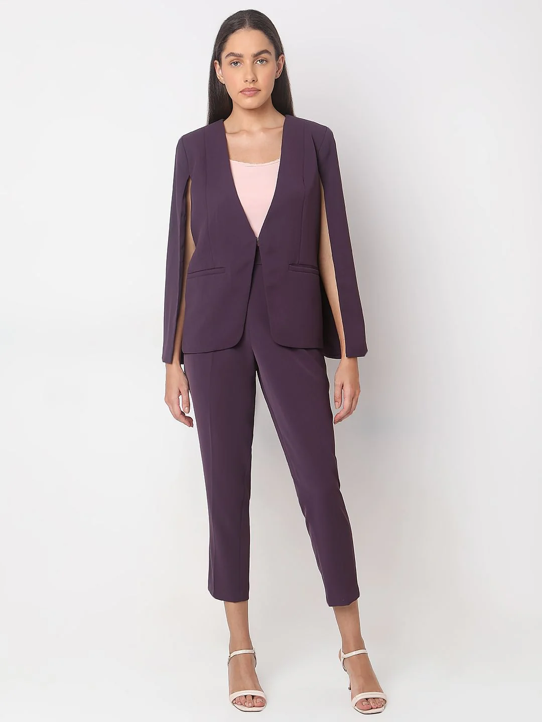 Purple Cape Sleeves Co-Ord Set Blazer - Image 5