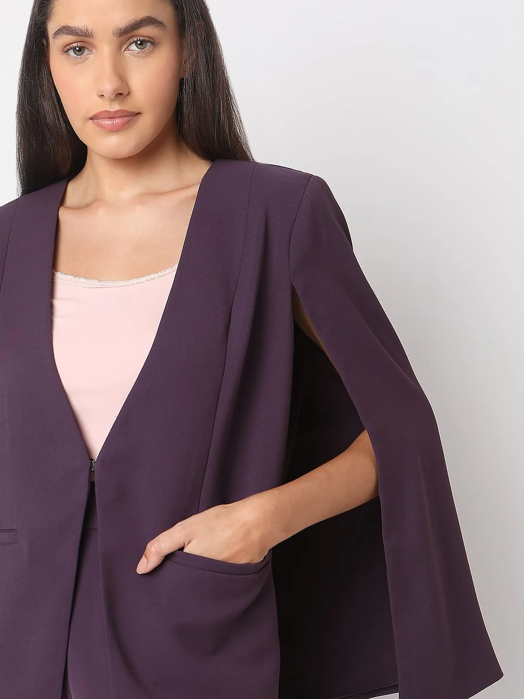 Purple Cape Sleeves Co-Ord Set Blazer - Image 6