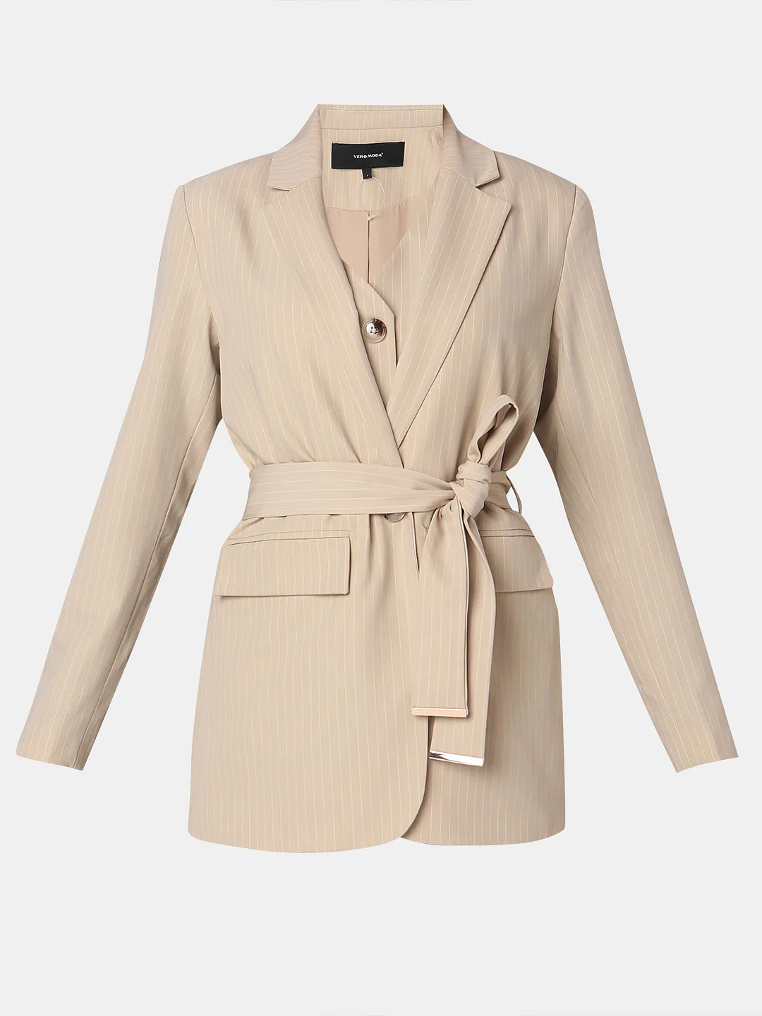 Beige Striped Co-Ord Set Blazer - Image 7