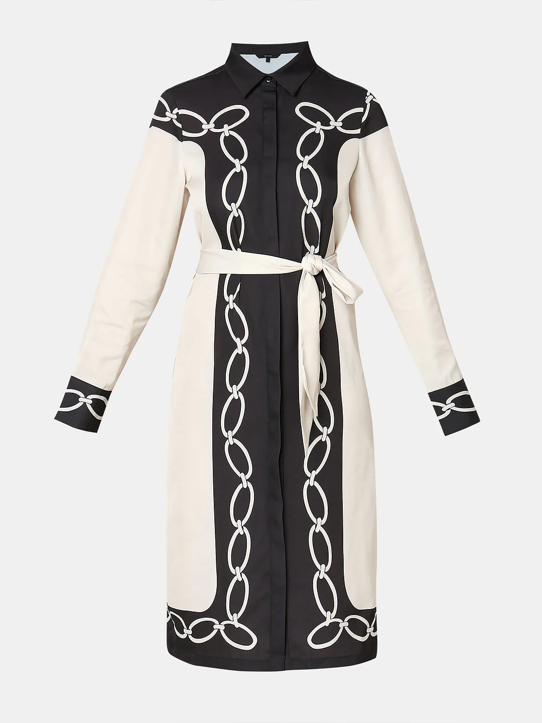 Beige Printed Shirt Dress - Image 7