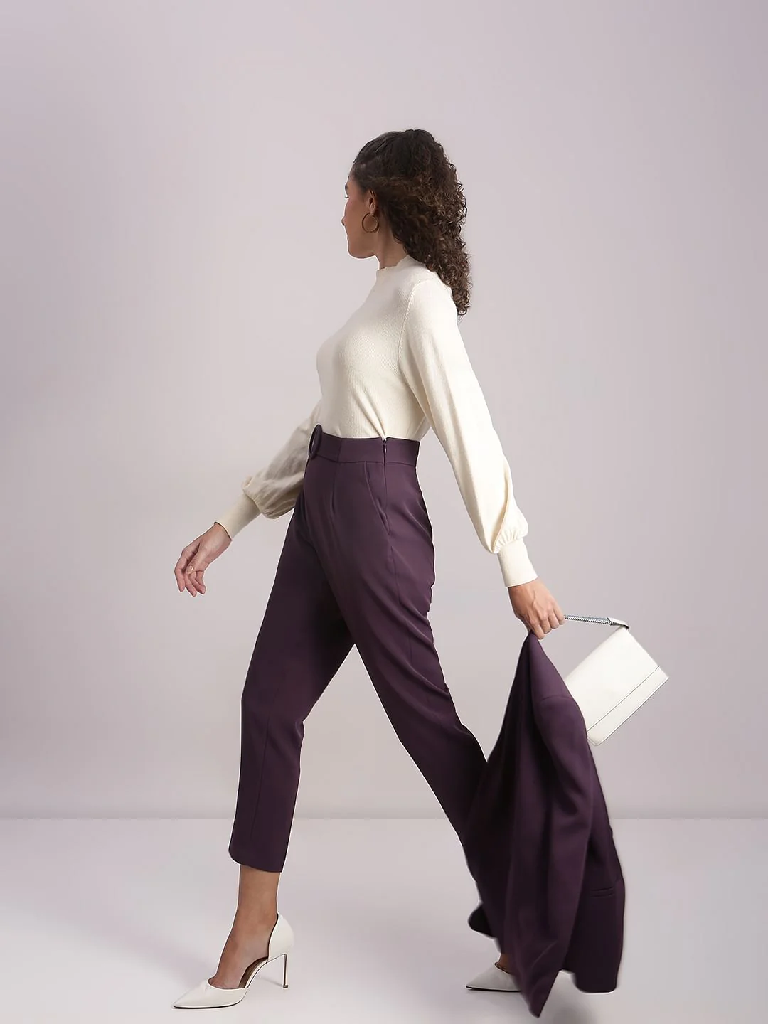 Purple High Rise Pants