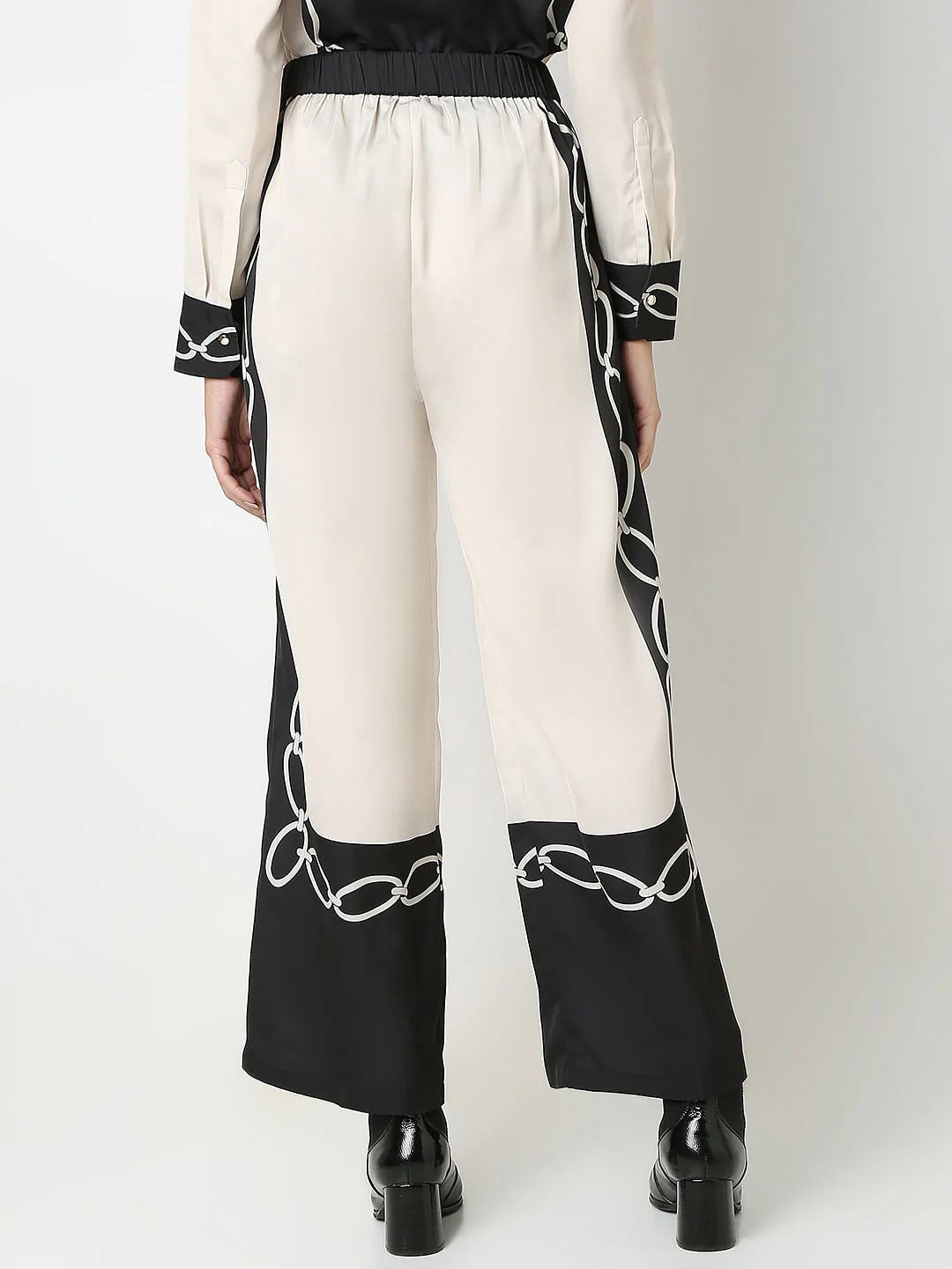 Beige Printed Co-Ord Set Pants - Image 4