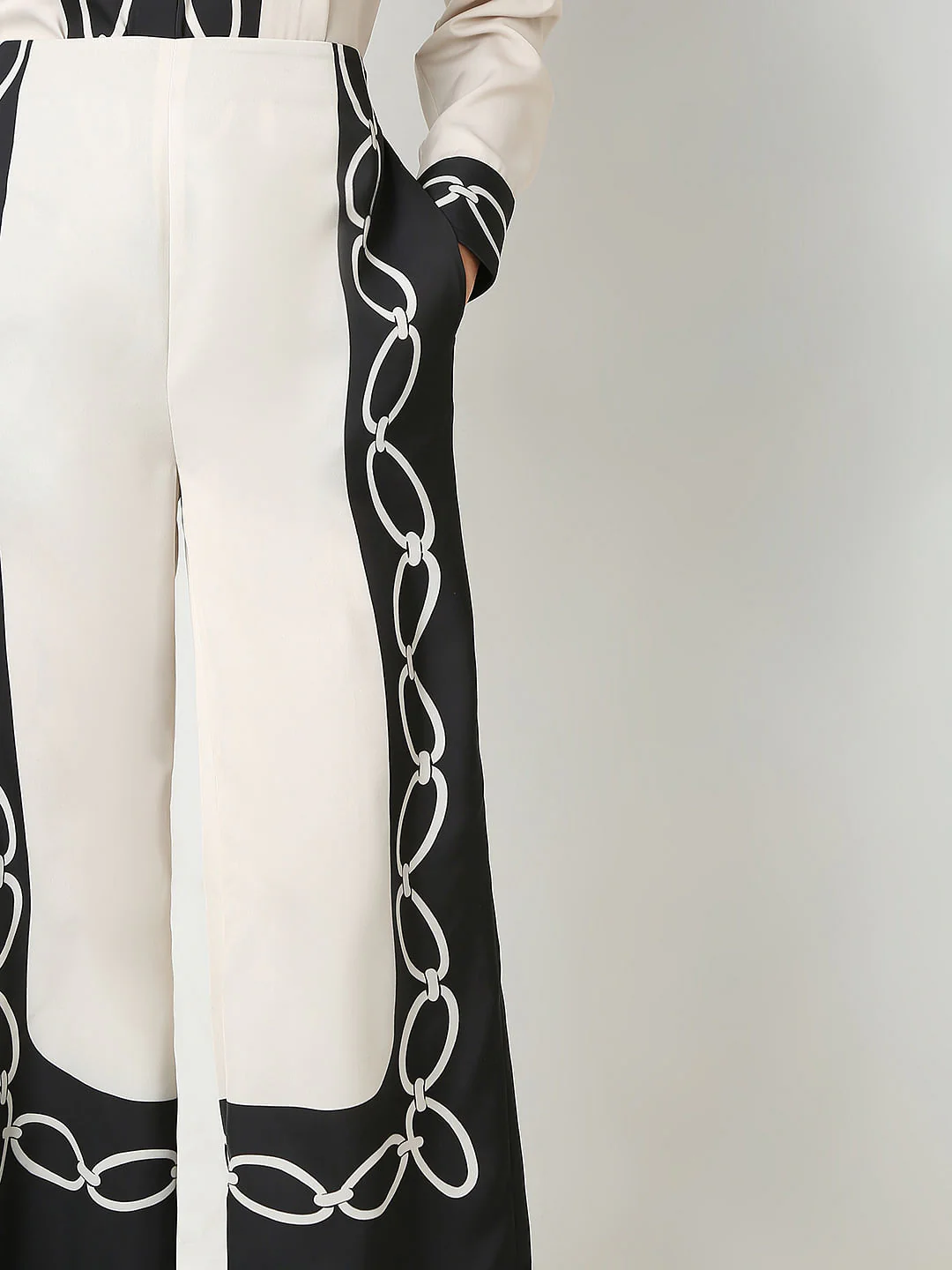 Beige Printed Co-Ord Set Pants - Image 6