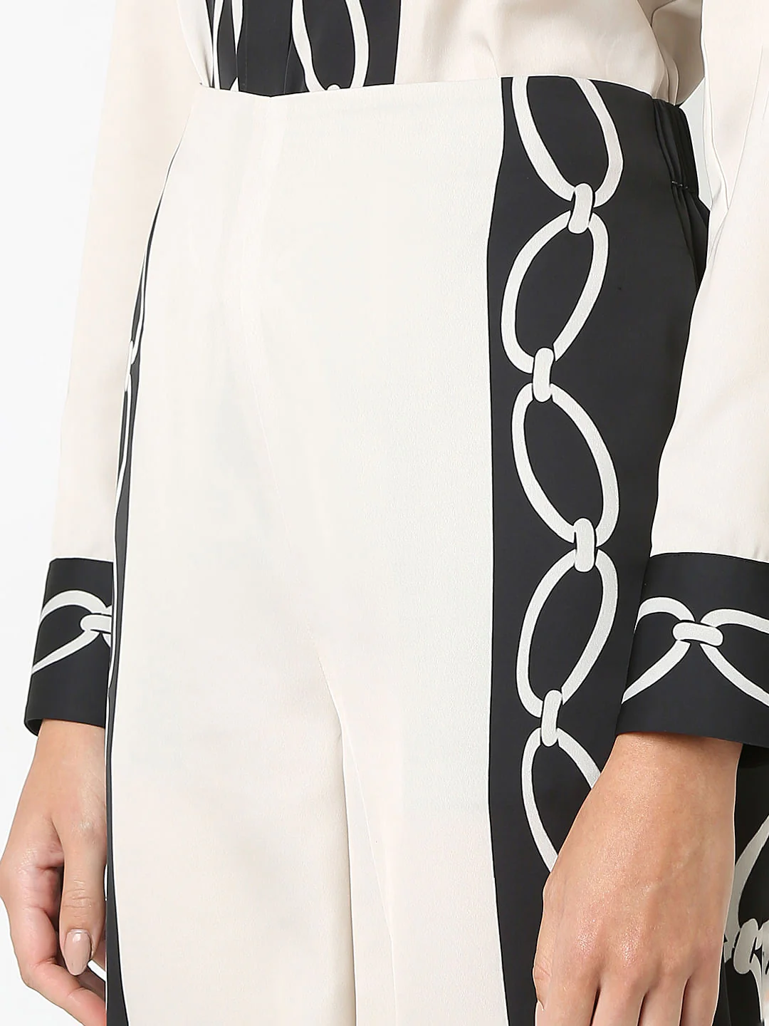 Beige Printed Co-Ord Set Pants - Image 8
