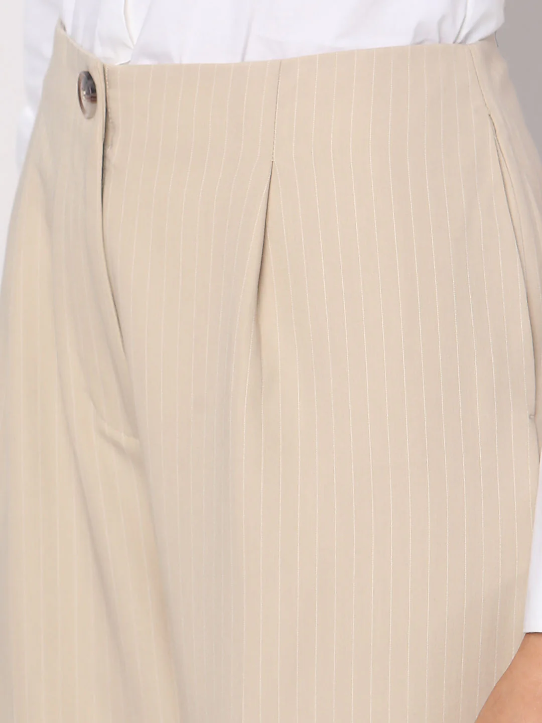Beige Striped Co-Ord Set Pants - Image 8
