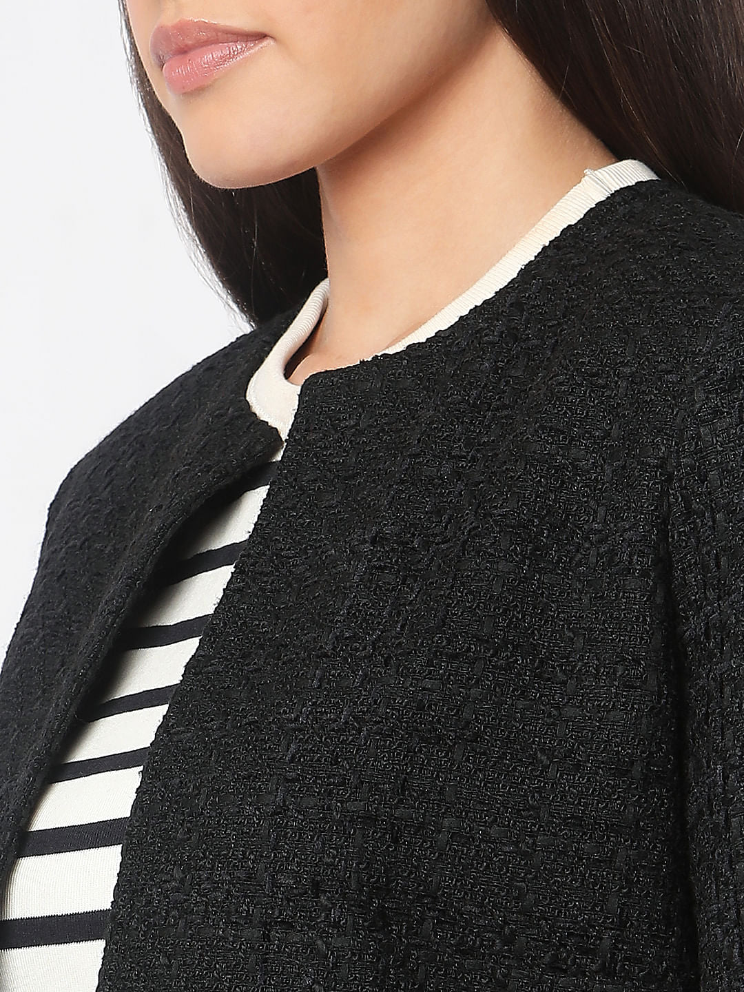 Black Tweed Tailored Blazer - Image 8