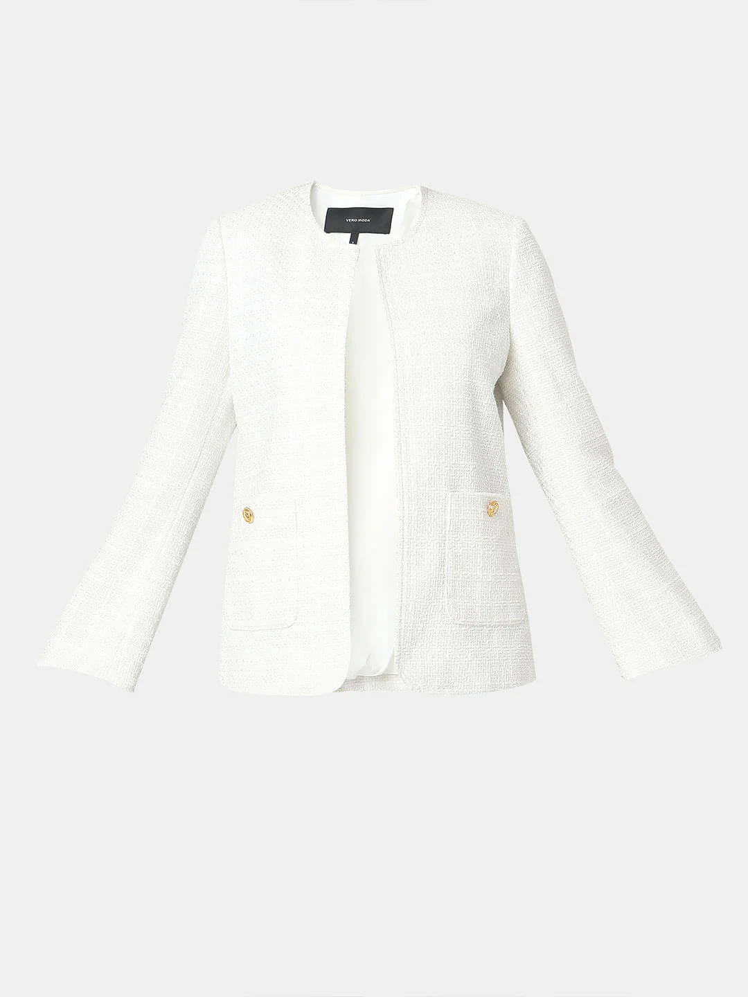 White Tweed Tailored Blazer - Image 7