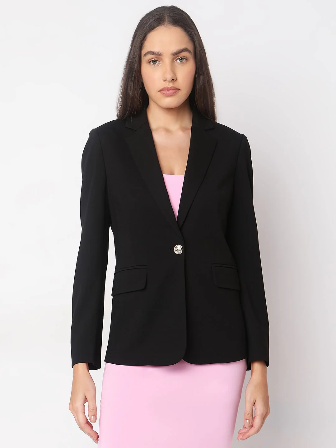 Black Blazer With Golden Button - Image 2