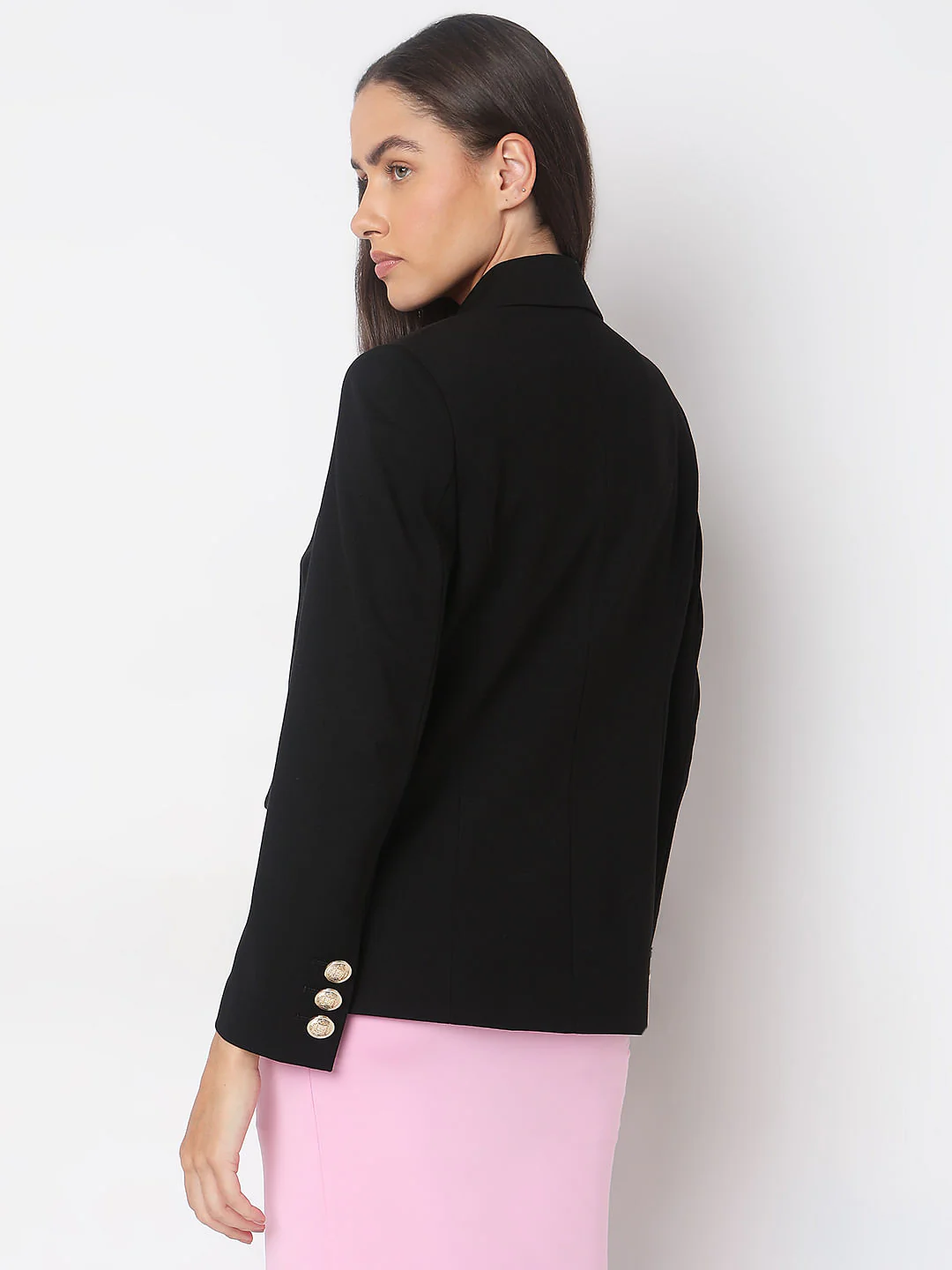 Black Blazer With Golden Button - Image 4