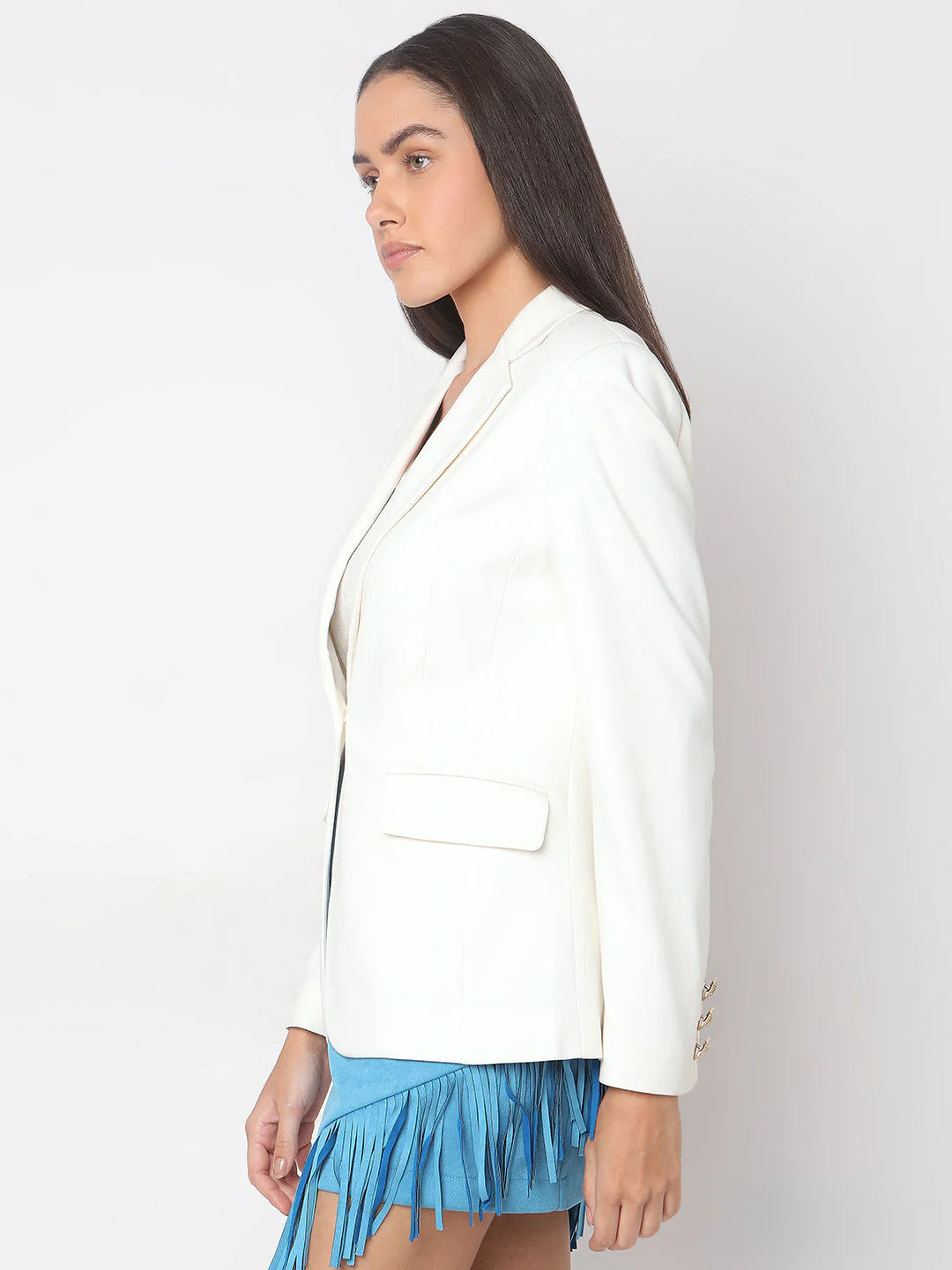 White Tailored Blazer - Image 3