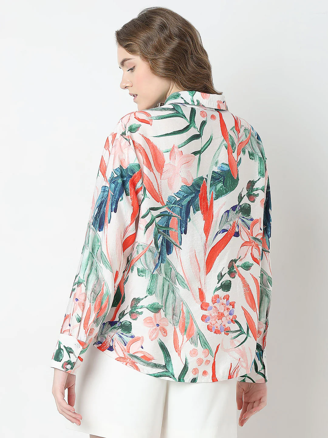Light Pink Tropical Print Shirt - Image 4