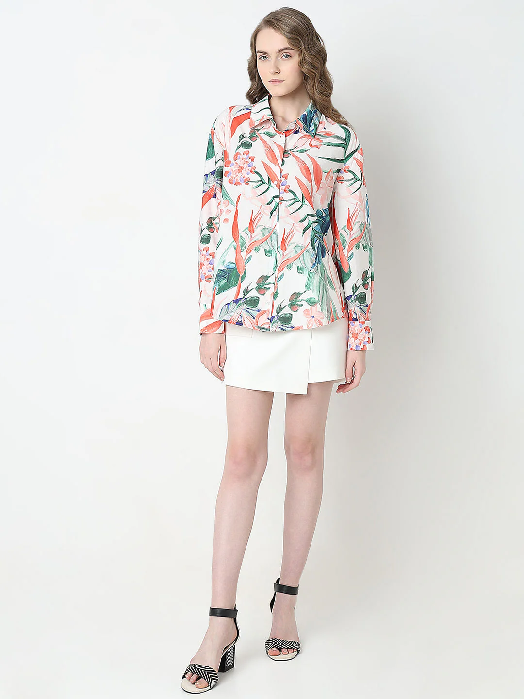 Light Pink Tropical Print Shirt - Image 5