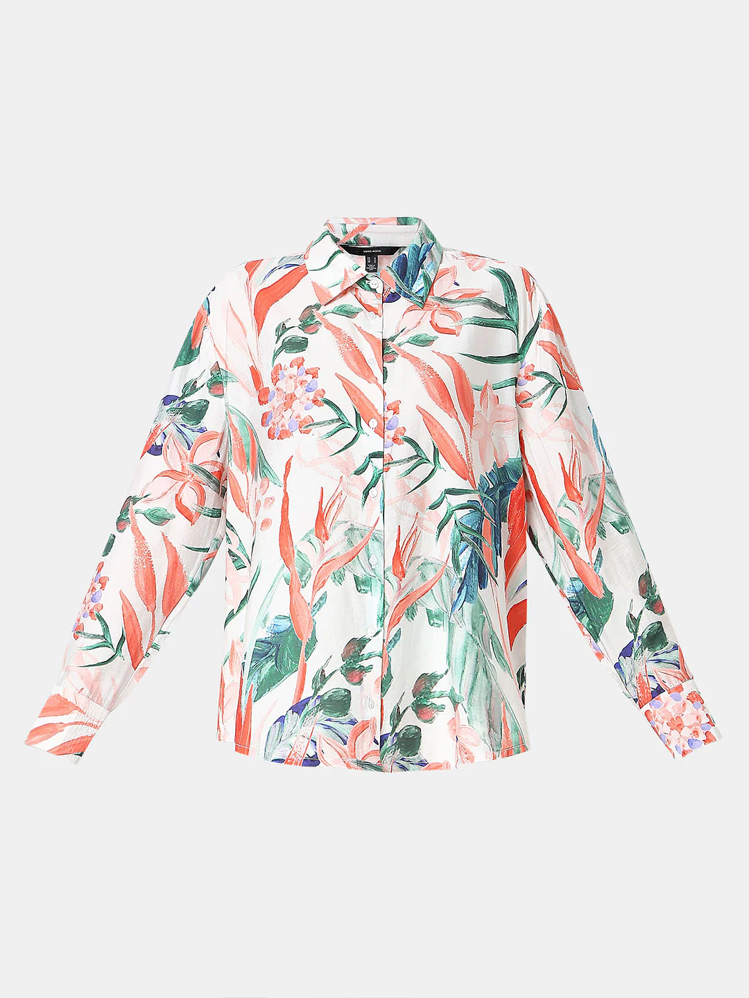 Light Pink Tropical Print Shirt - Image 7
