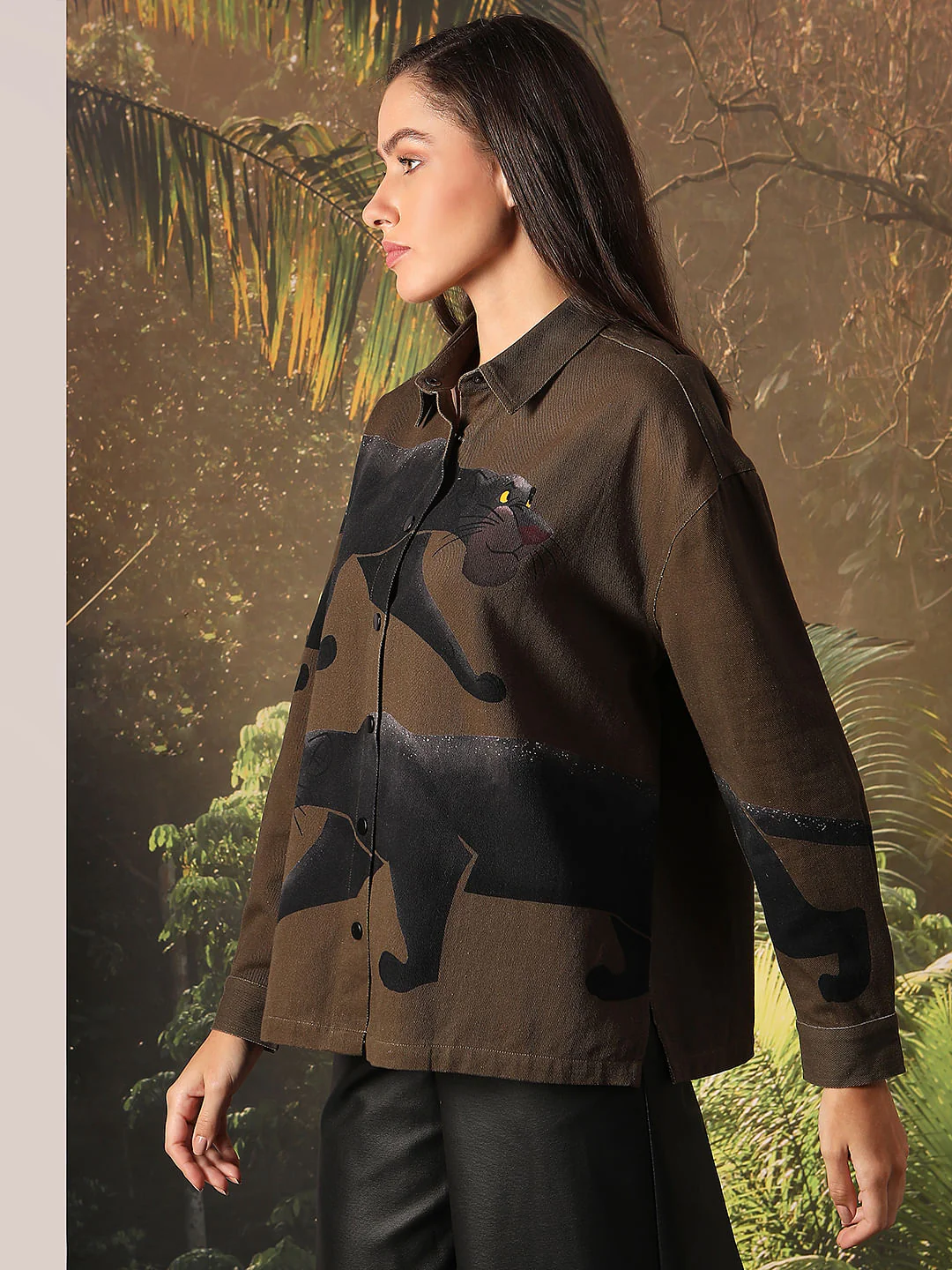 Disney Dark Olive Printed Shacket - Image 3