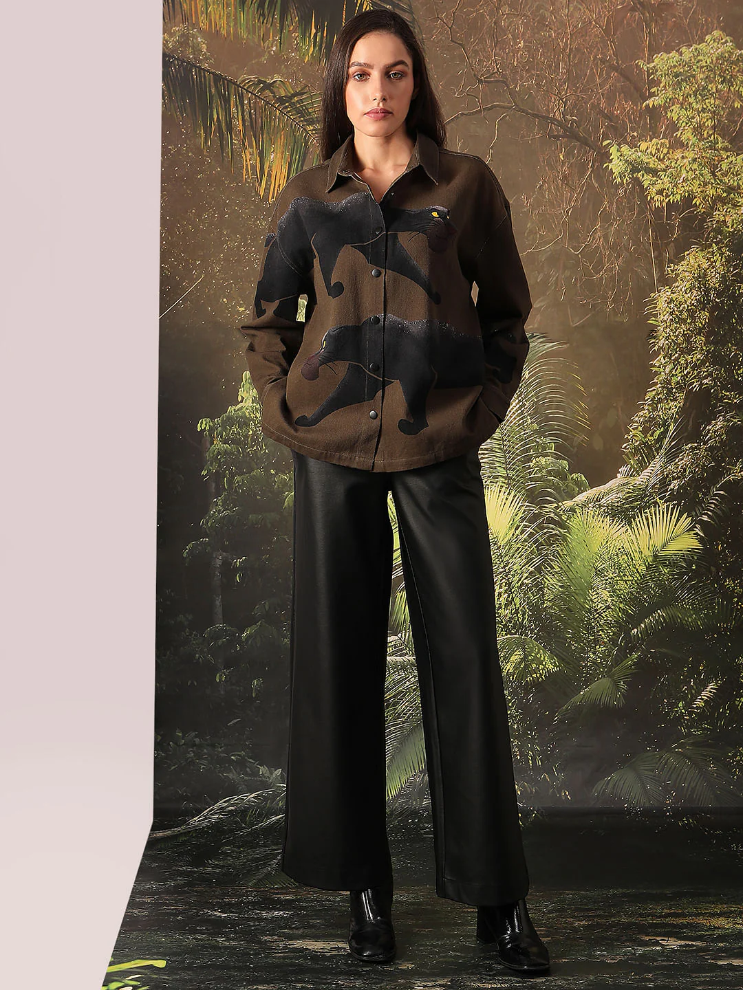 Disney Dark Olive Printed Shacket - Image 5