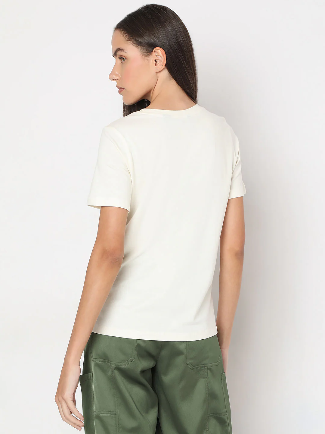 White Typographic Print Cotton T-Shirt - Image 4