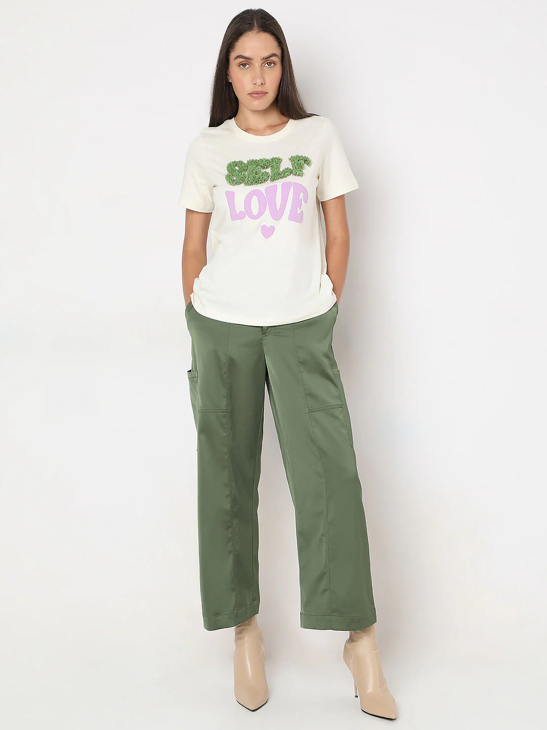 White Typographic Print Cotton T-Shirt - Image 5