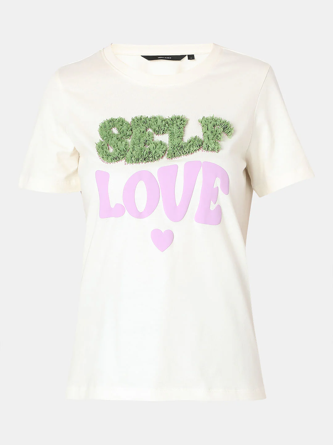 White Typographic Print Cotton T-Shirt - Image 7