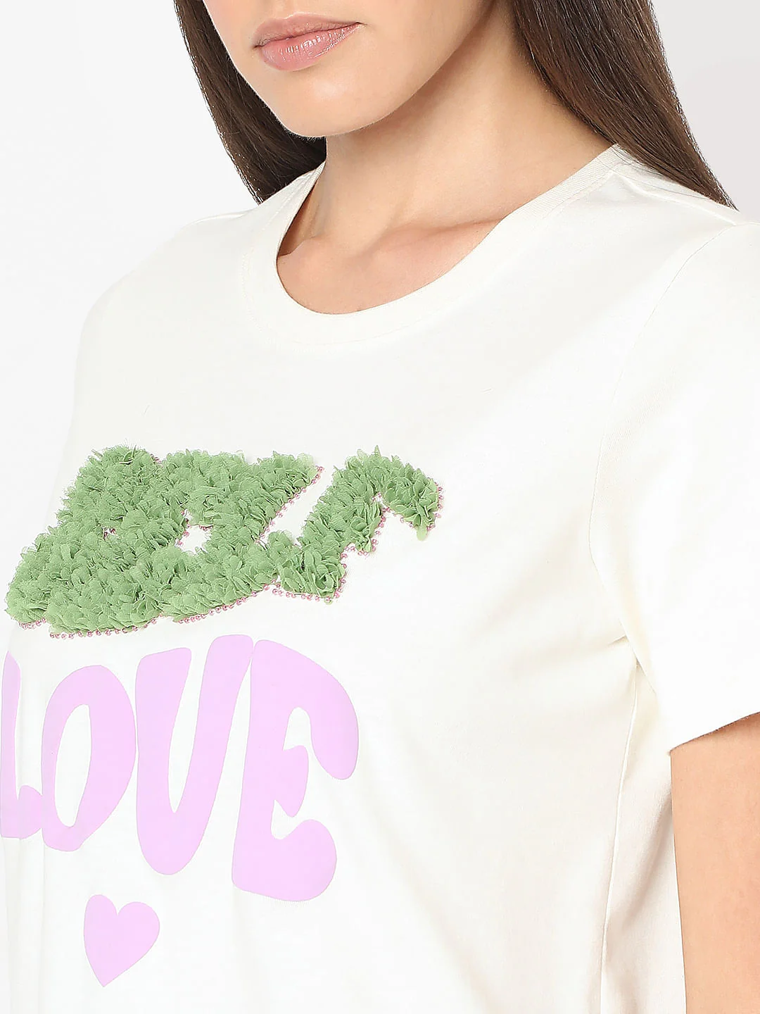 White Typographic Print Cotton T-Shirt - Image 8