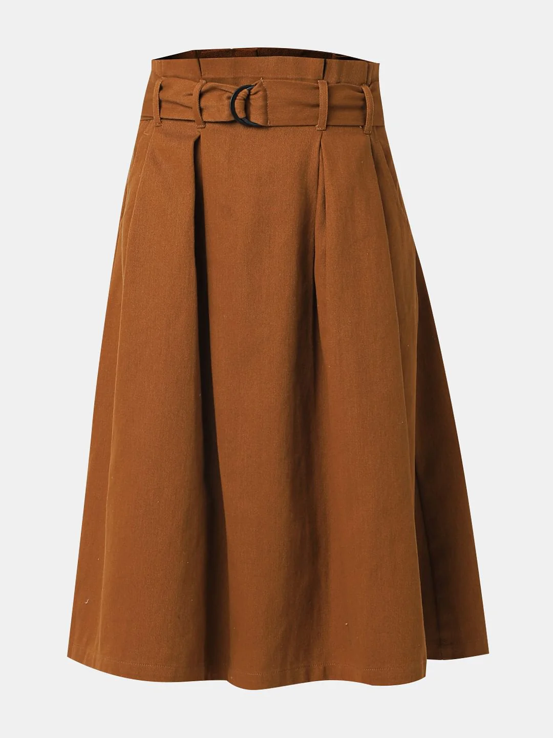 Brown High Rise Cotton Skirt - Image 7