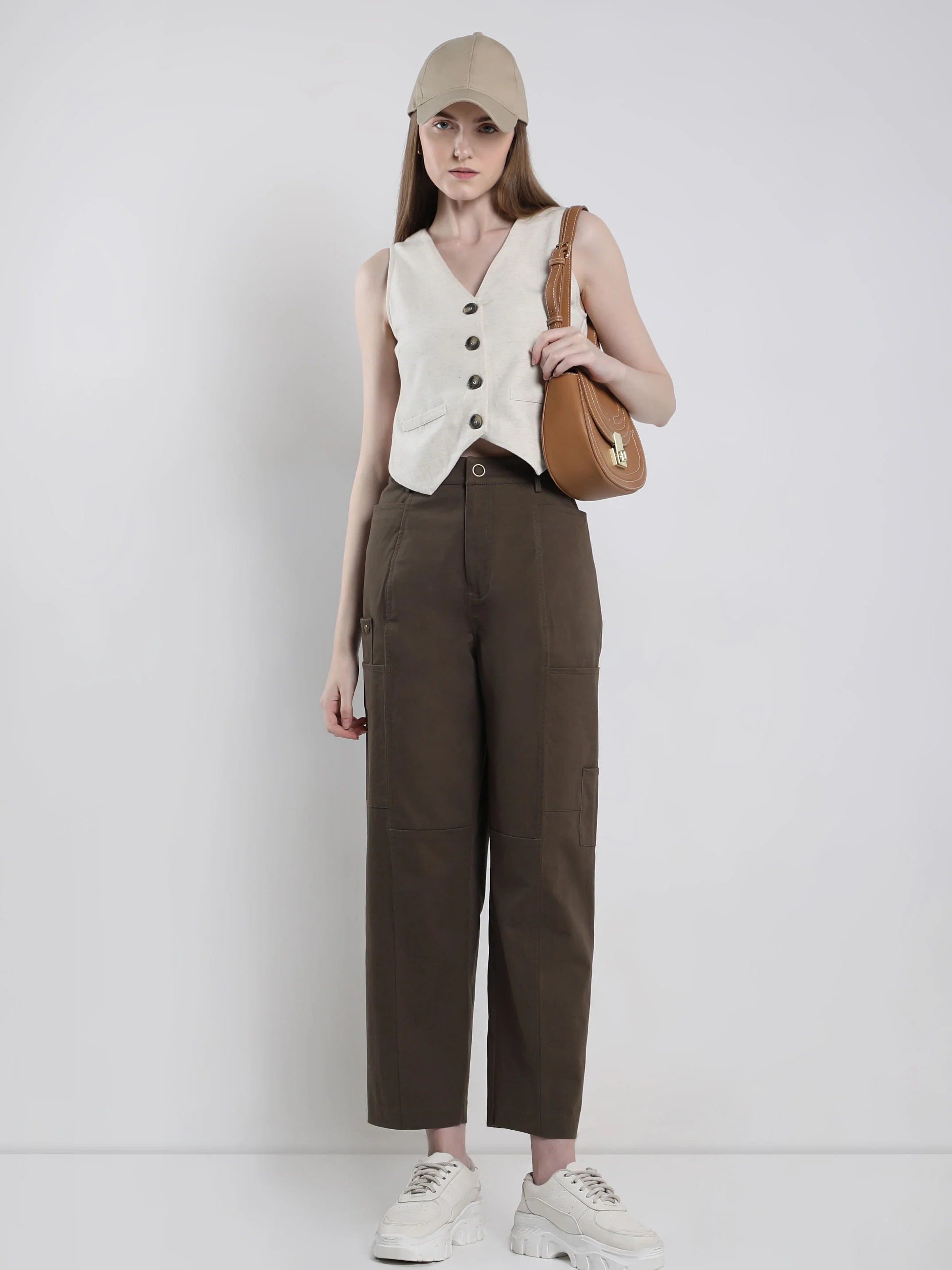 Olive Green High Rise Pants
