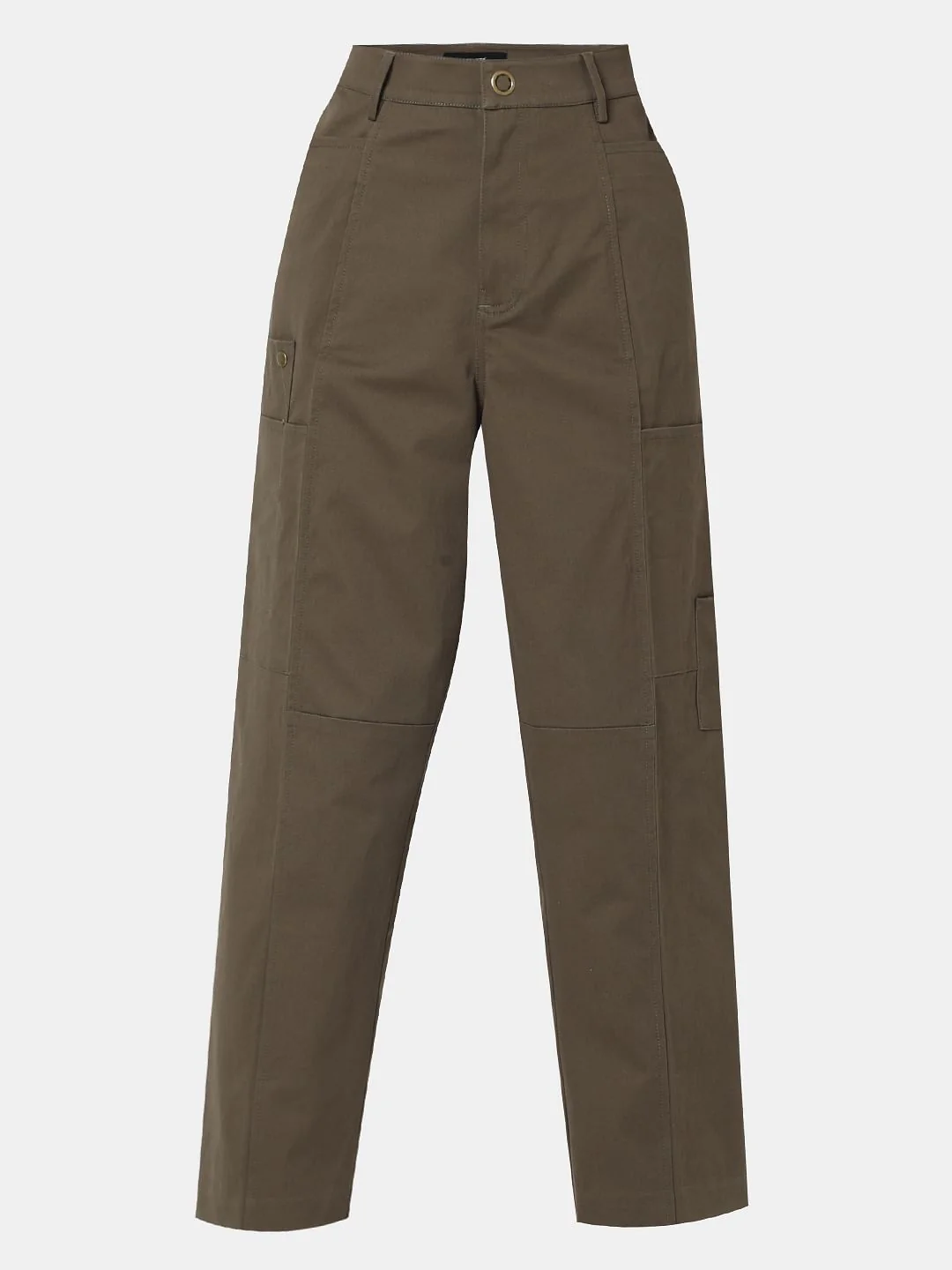Olive Green High Rise Pants - Image 7
