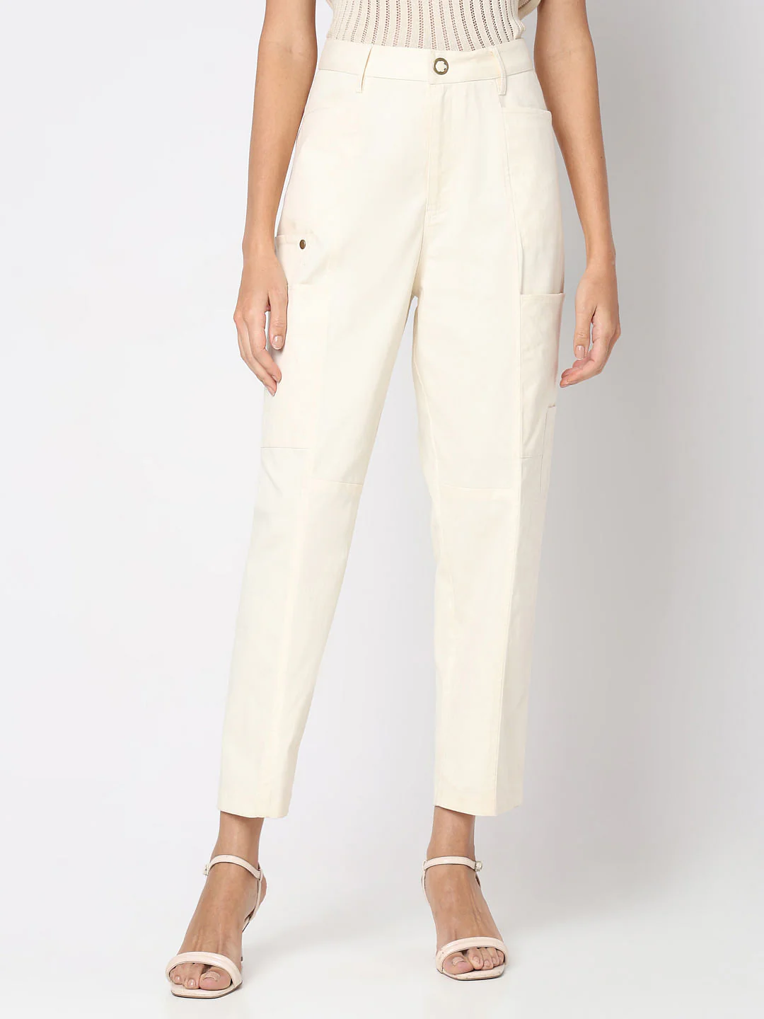 Ecru High Rise Pants - Image 2