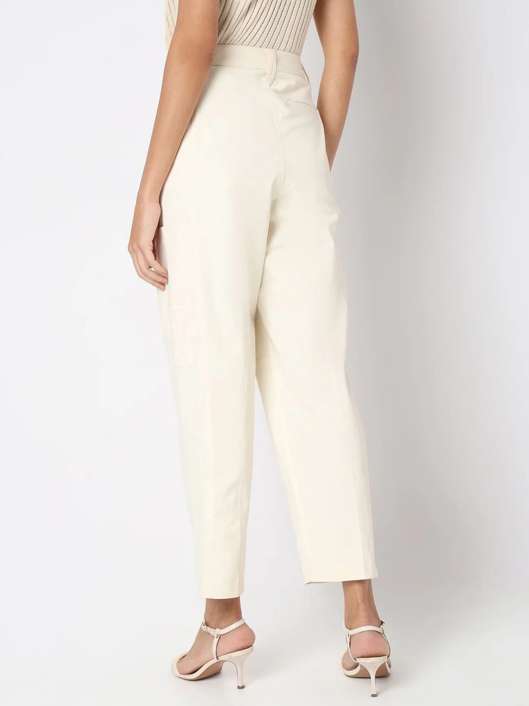 Ecru High Rise Pants - Image 4