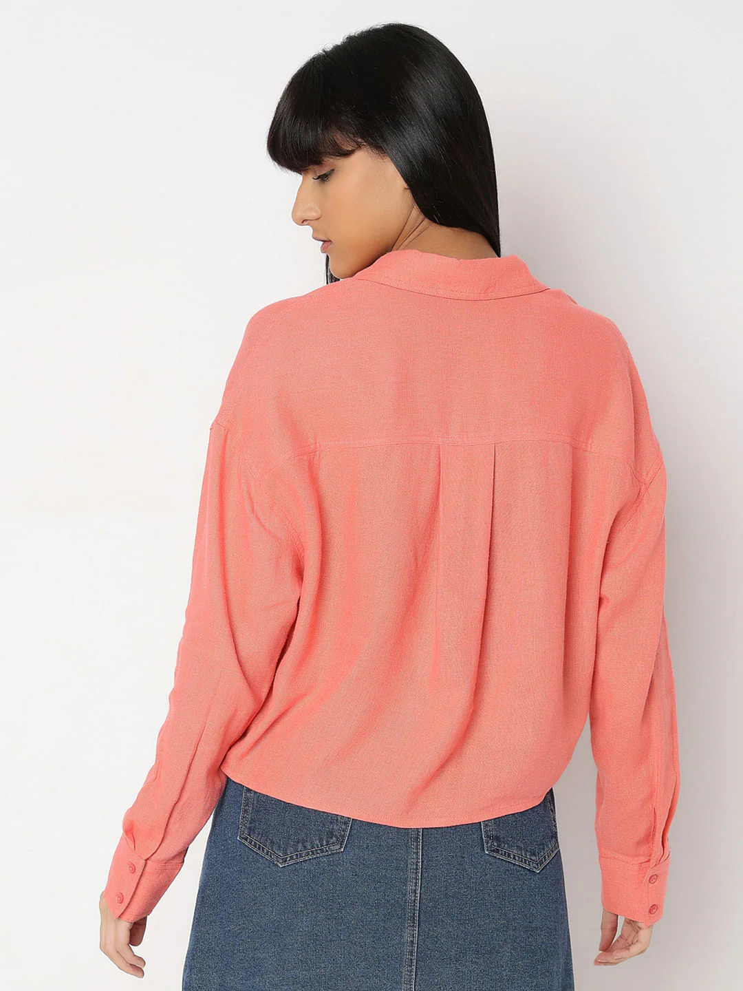 Peach-Pink Linen Shirt - Image 4