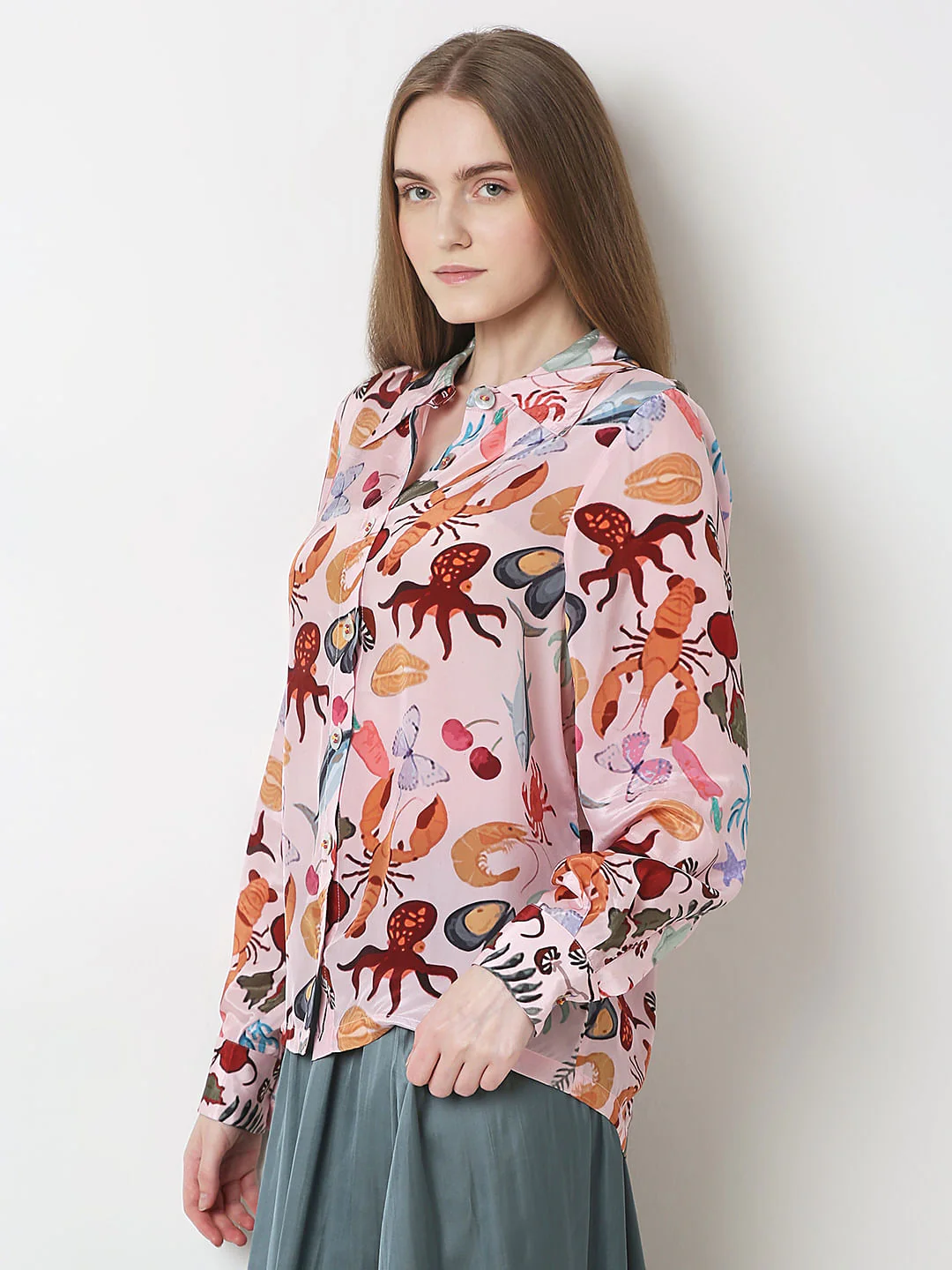 Pink Abstract Print Shirt - Image 3
