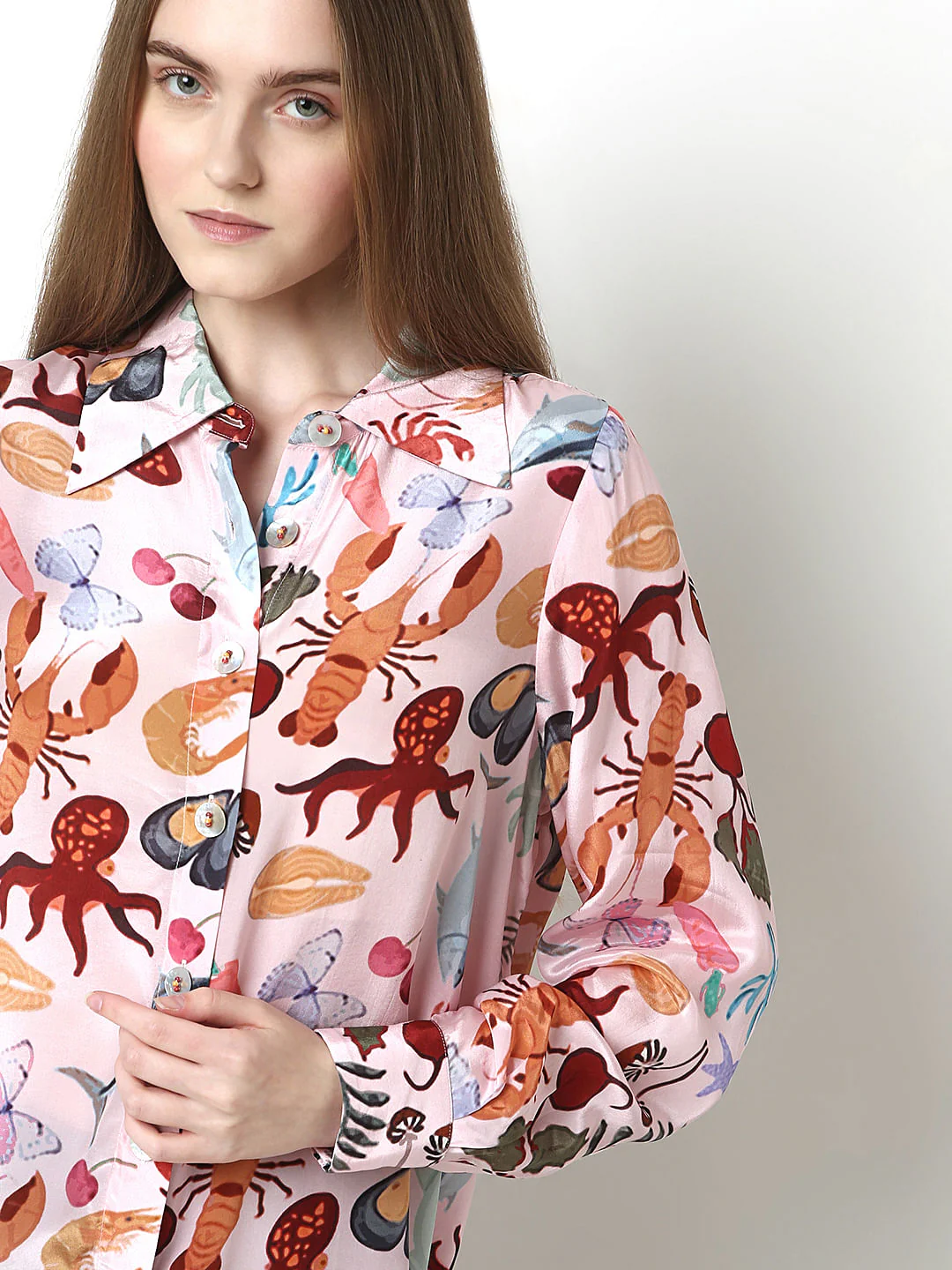 Pink Abstract Print Shirt - Image 6