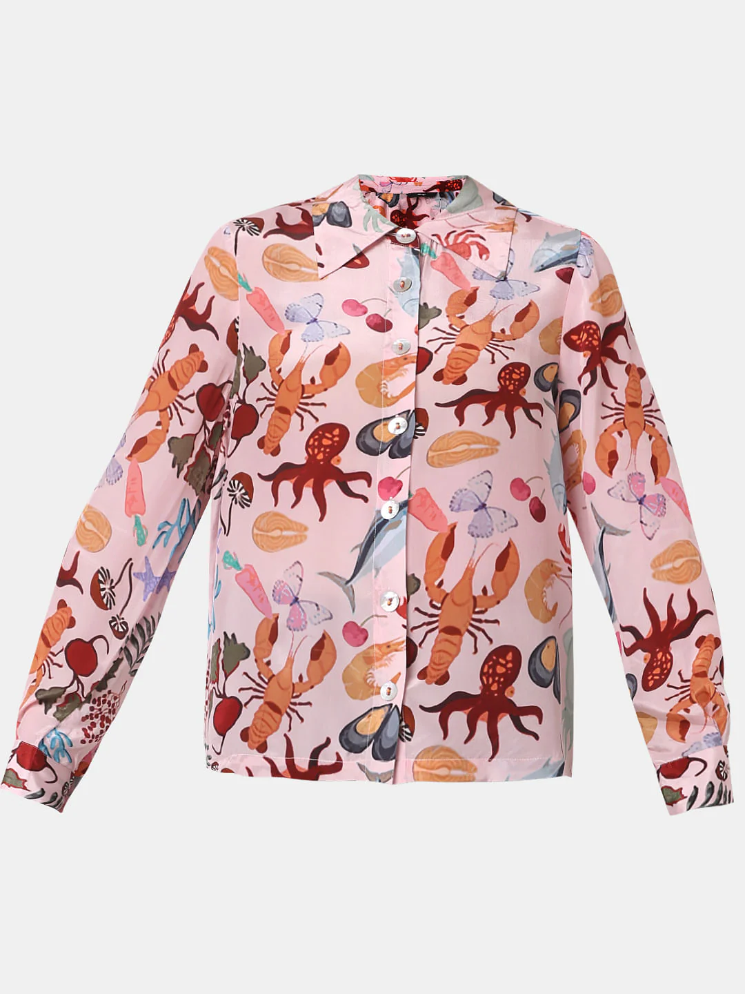 Pink Abstract Print Shirt - Image 7