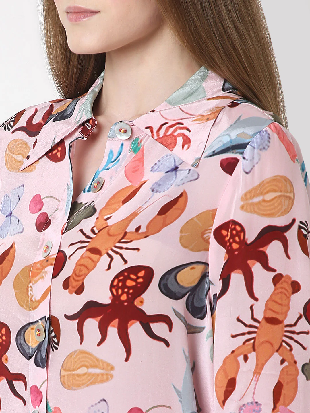 Pink Abstract Print Shirt - Image 8