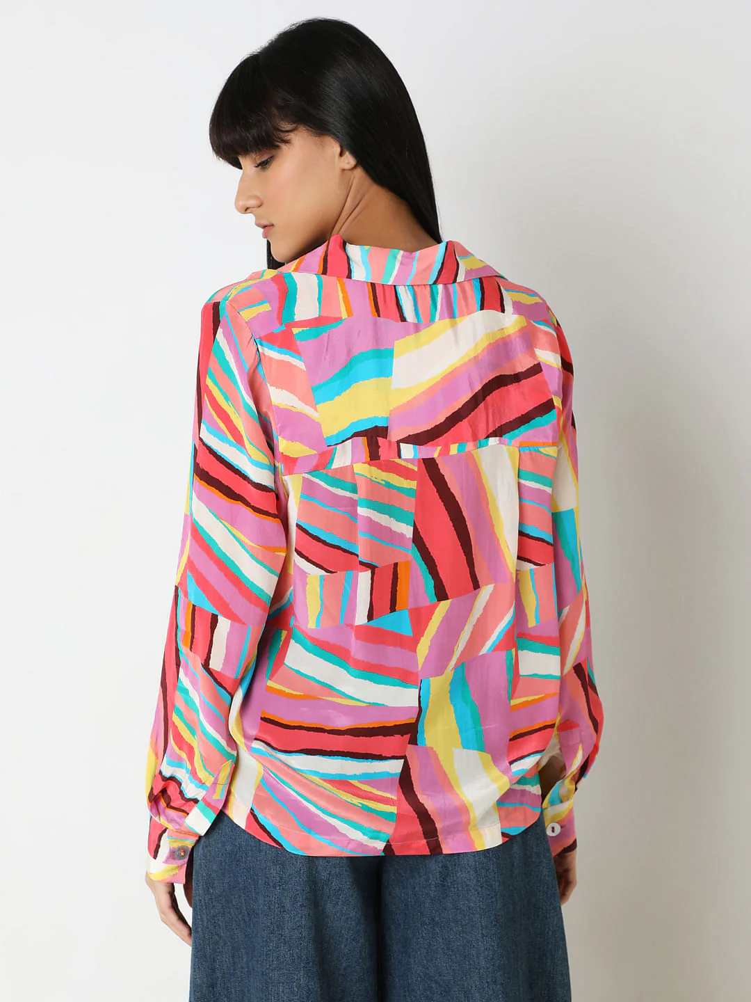 Pink Printed Relaxed Fit Shirt - Image 4