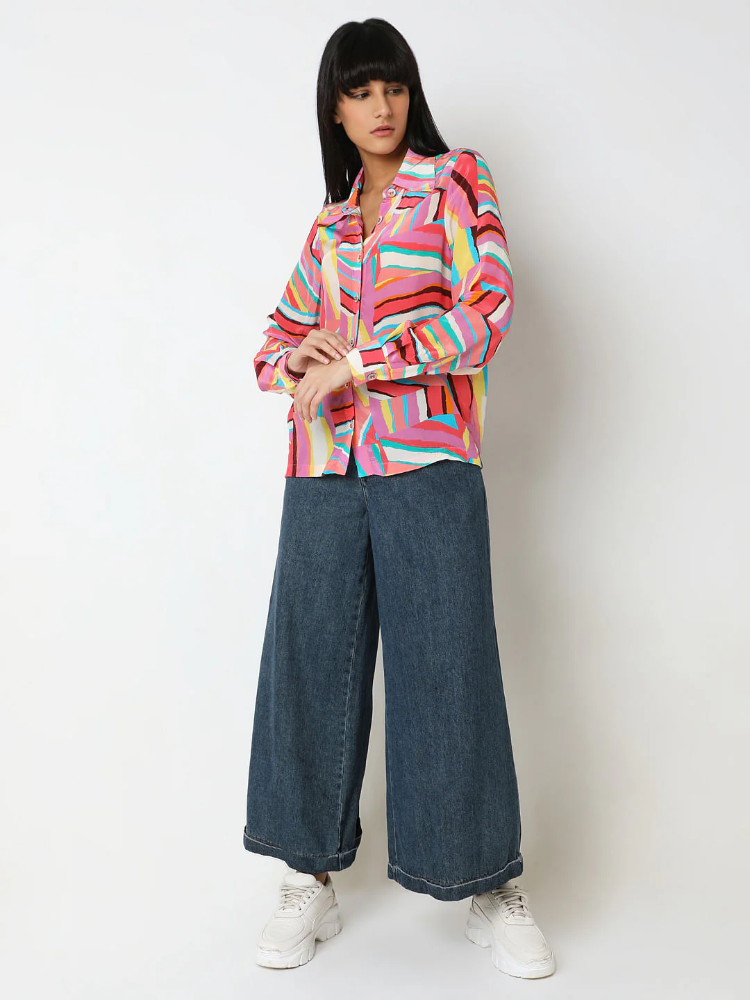 Pink Printed Relaxed Fit Shirt - Image 5