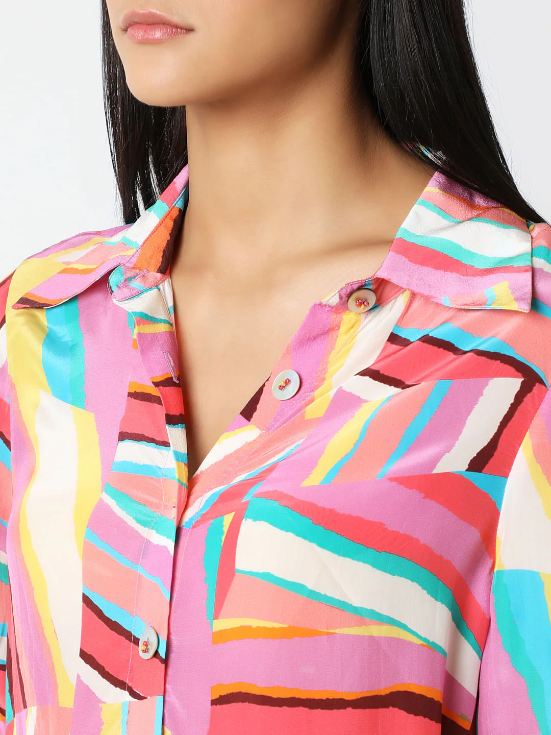 Pink Printed Relaxed Fit Shirt - Image 8