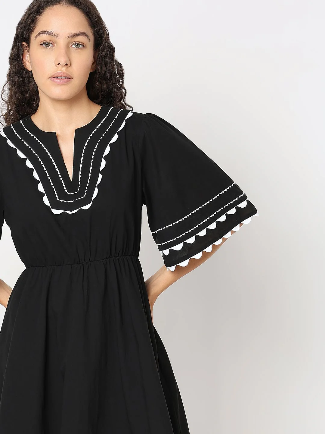Black Fit & Flare Mini Dress - Image 6