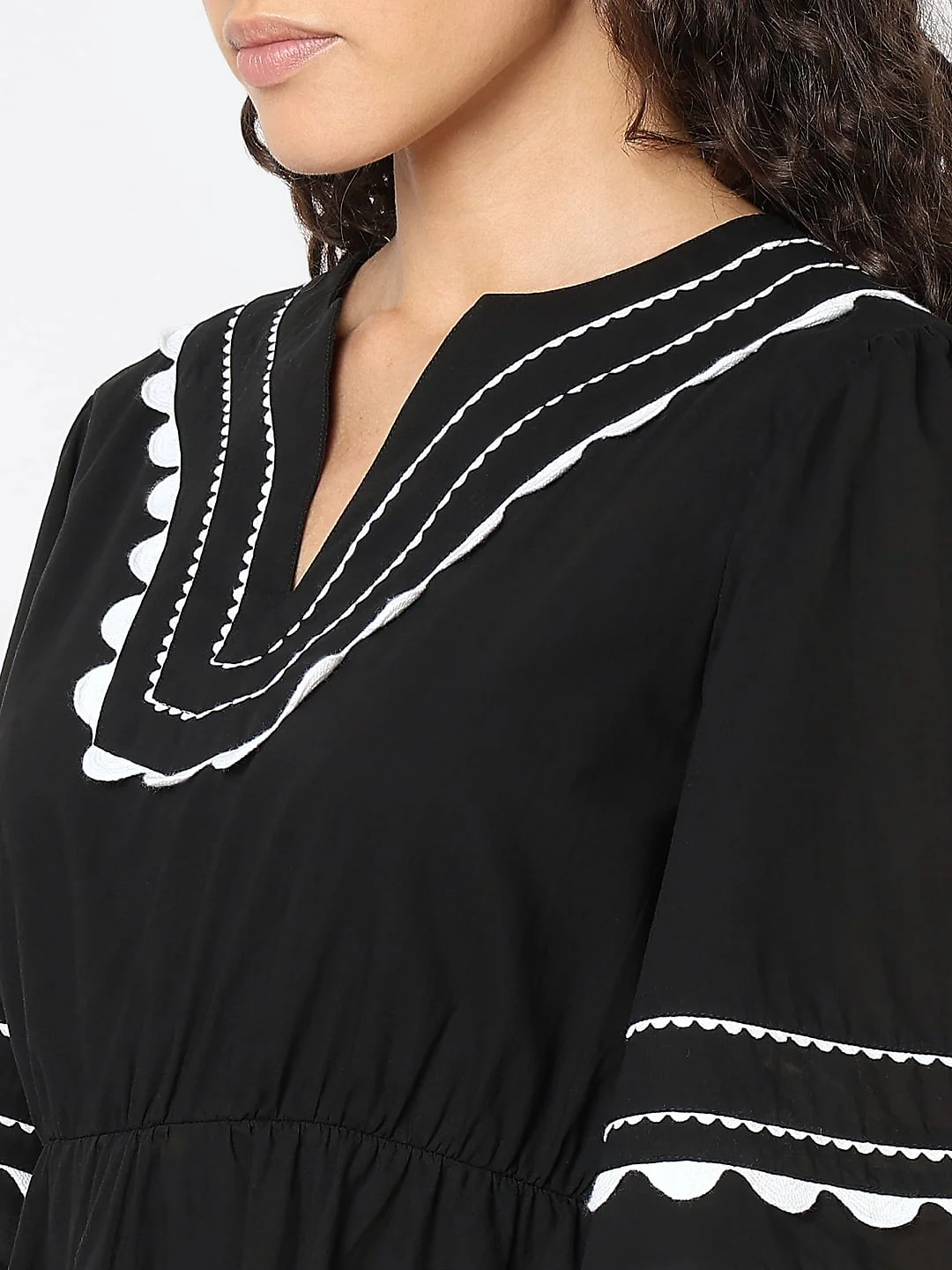 Black Fit & Flare Mini Dress - Image 8
