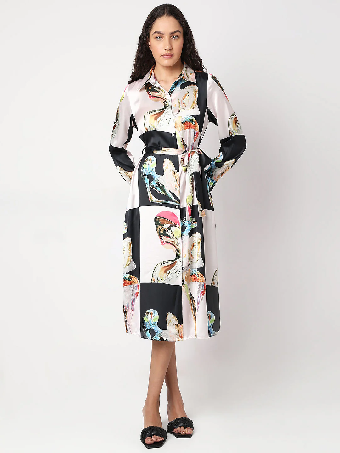 Off-White Printed Shirt Dress - Image 2