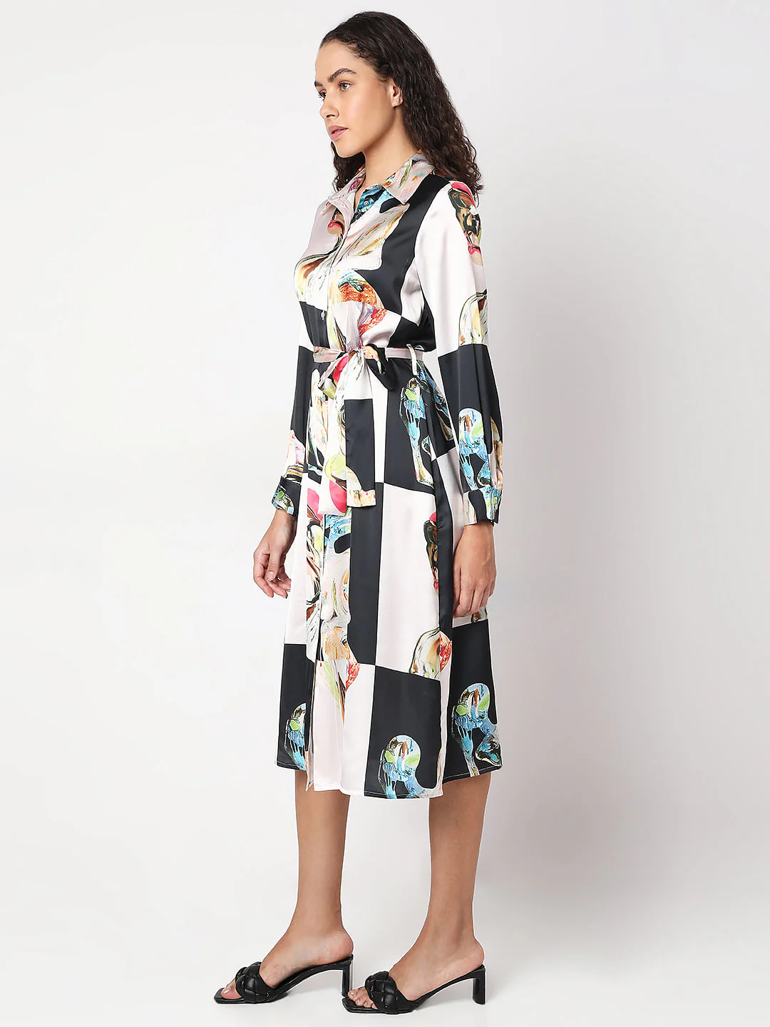 Off-White Printed Shirt Dress - Image 3